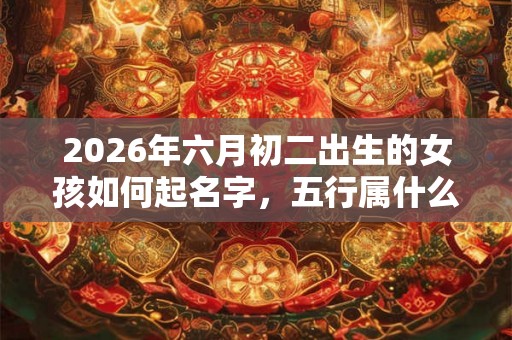 2026年六月初二出生的女孩如何起名字，五行属什么