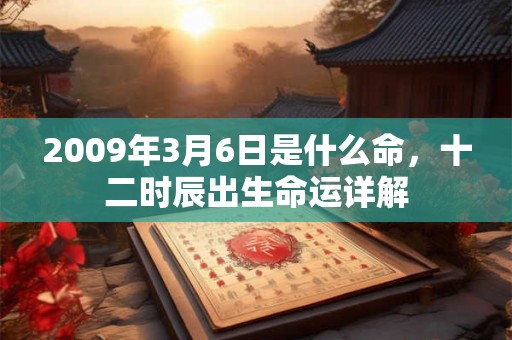2009年3月6日是什么命，十二时辰出生命运详解