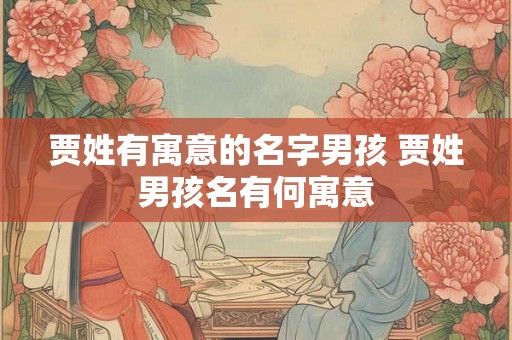 贾姓有寓意的名字男孩 贾姓男孩名有何寓意