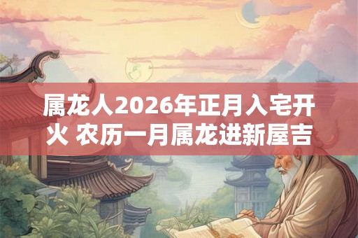 属龙人2026年正月入宅开火 农历一月属龙进新屋吉日