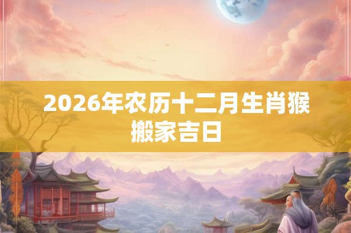 2026年农历十二月生肖猴搬家吉日