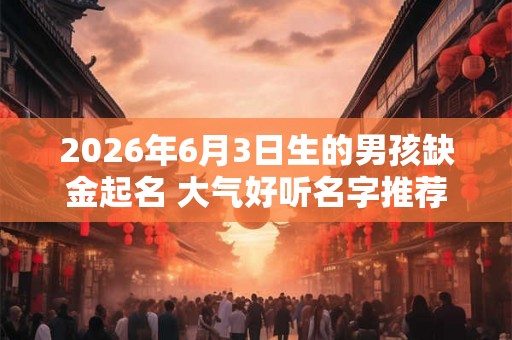 2026年6月3日生的男孩缺金起名 大气好听名字推荐 2026年6月3日生的男孩缺金起名 大气好听名字推荐
