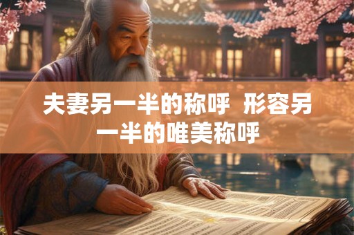 夫妻另一半的称呼  形容另一半的唯美称呼