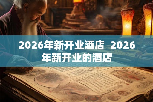 2026年新开业酒店  2026年新开业的酒店