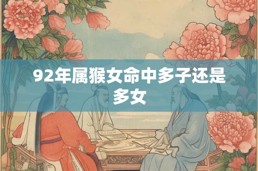 92年属猴女命中多子还是多女