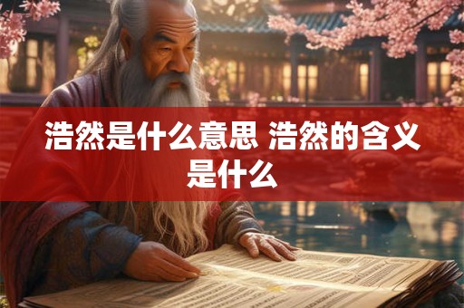 浩然是什么意思 浩然的含义是什么