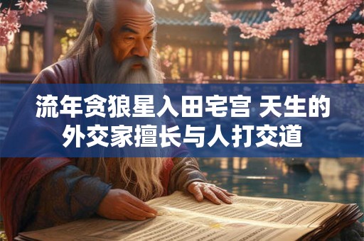 流年贪狼星入田宅宫 天生的外交家擅长与人打交道