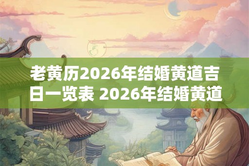 老黄历2026年结婚黄道吉日一览表 2026年结婚黄道吉日怎么查