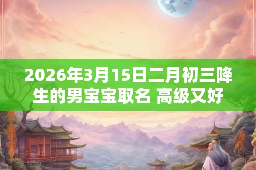 2026年3月15日二月初三降生的男宝宝取名 高级又好听