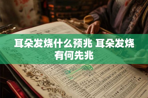 耳朵发烧什么预兆 耳朵发烧有何先兆