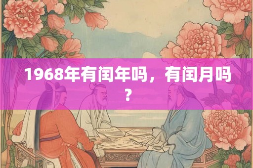 1968年有闰年吗,有闰月吗? 1968年有闰年吗,有闰月吗?