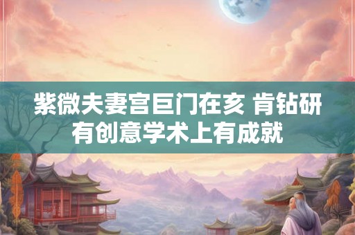 紫微夫妻宫巨门在亥 肯钻研有创意学术上有成就