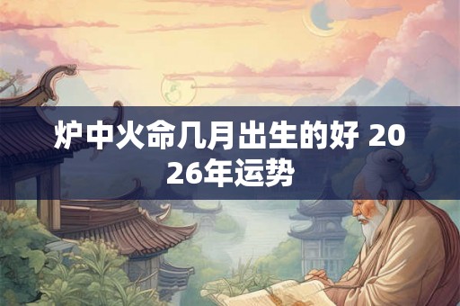 炉中火命几月出生的好 2026年运势