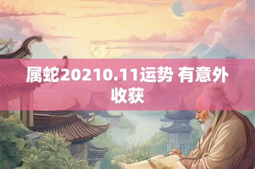 属蛇20210.11运势 有意外收获