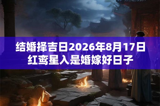 结婚择吉日2026年8月17日红鸾星入是婚嫁好日子