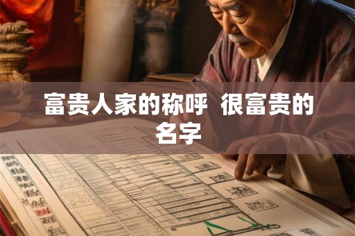富贵人家的称呼  很富贵的名字