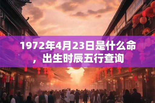 1972年4月23日是什么命，出生时辰五行查询