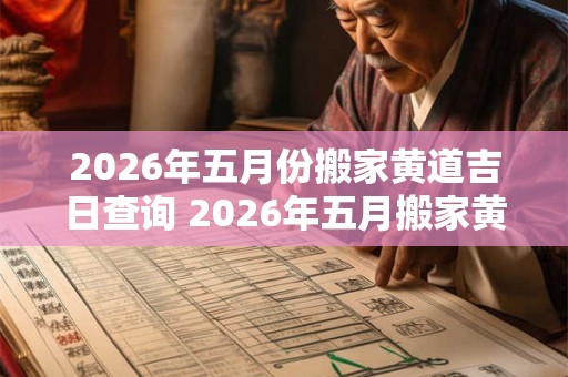 2026年五月份搬家黄道吉日查询 2026年五月搬家黄道吉日是哪天 2026年五月份搬家黄道吉日查询 2026年五月搬家黄道吉日是哪天