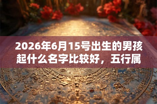2026年6月15号出生的男孩起什么名字比较好，五行属什么