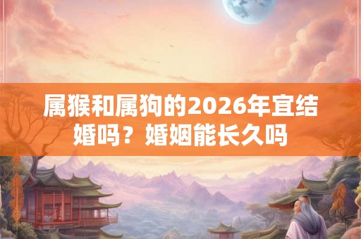属猴和属狗的2026年宜结婚吗？婚姻能长久吗