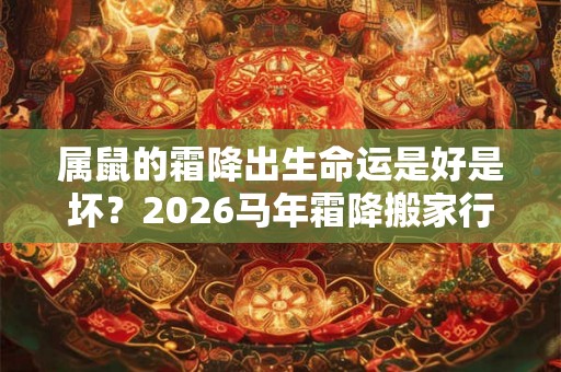 属鼠的霜降出生命运是好是坏？2026马年霜降搬家行吗？