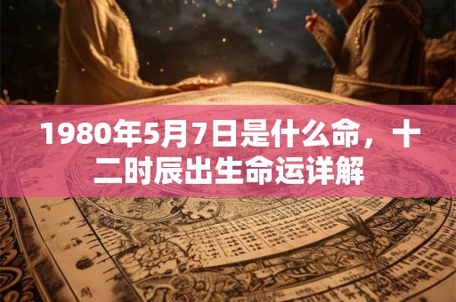 1980年5月7日是什么命，十二时辰出生命运详解