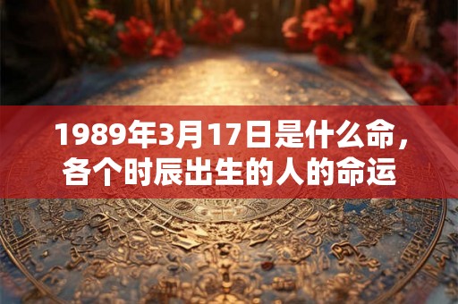 1989年3月17日是什么命，各个时辰出生的人的命运