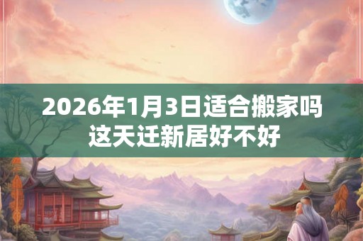 2026年1月3日适合搬家吗 这天迁新居好不好 2026年1月3日适合搬家吗 这天迁新居好不好