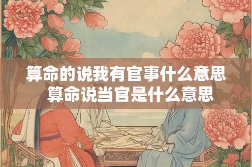 算命的说我有官事什么意思  算命说当官是什么意思