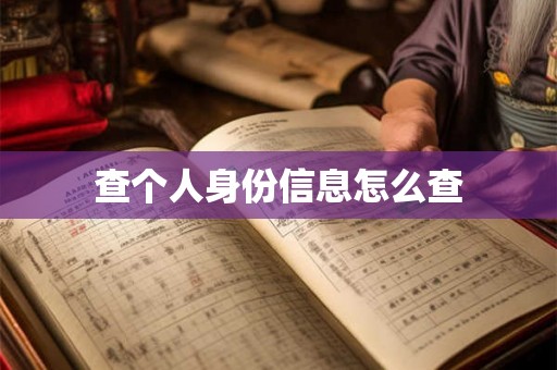 查个人身份信息怎么查