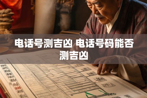 电话号测吉凶 电话号码能否测吉凶