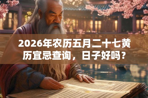 2026年农历五月二十七黄历宜忌查询,日子好吗? 2026年农历五月二十七黄历宜忌查询,日子好吗?