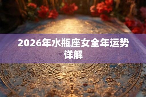 2026年水瓶座女全年运势详解