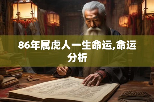 86年属虎人一生命运,命运分析