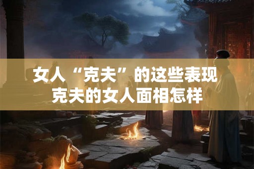 女人“克夫”的这些表现 克夫的女人面相怎样