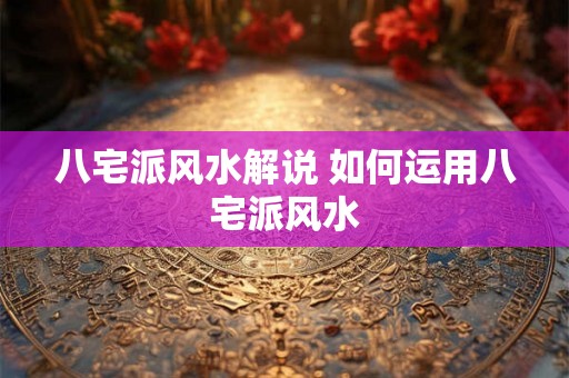 八宅派风水解说 如何运用八宅派风水