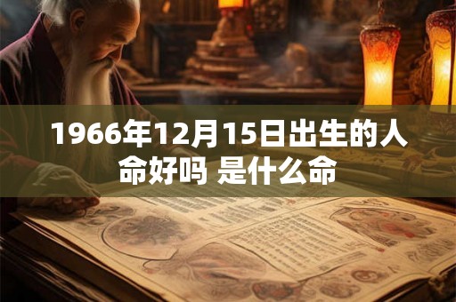 1966年12月15日出生的人命好吗 是什么命