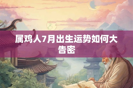 属鸡人7月出生运势如何大告密