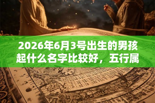 2026年6月3号出生的男孩起什么名字比较好,五行属什么 2026年6月3号出生的男孩起什么名字比较好,五行属什么