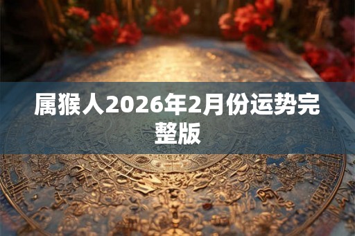 属猴人2026年2月份运势完整版