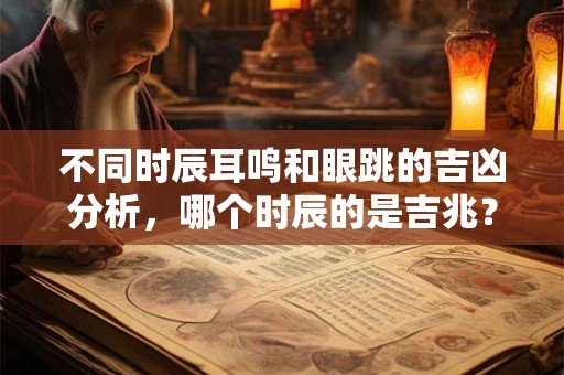 不同时辰耳鸣和眼跳的吉凶分析,哪个时辰的是吉兆? 不同时辰耳鸣和眼跳的吉凶分析,哪个时辰的是吉兆?