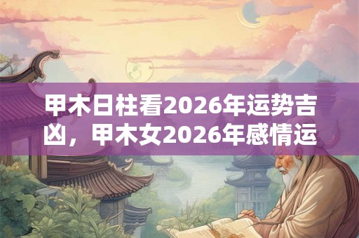 甲木日柱看2026年运势吉凶，甲木女2026年感情运势解析