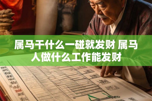 属马干什么一碰就发财 属马人做什么工作能发财