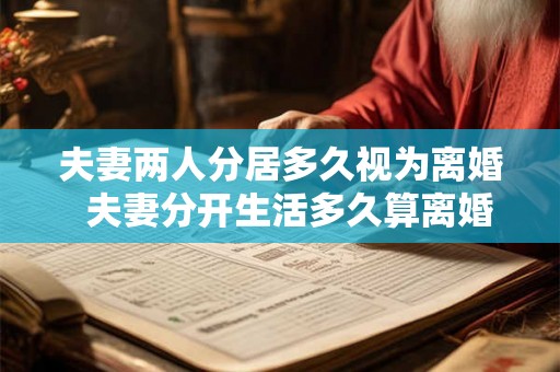 夫妻两人分居多久视为离婚 夫妻分开生活多久算离婚 夫妻两人分居多久视为离婚 夫妻分开生活多久算离婚