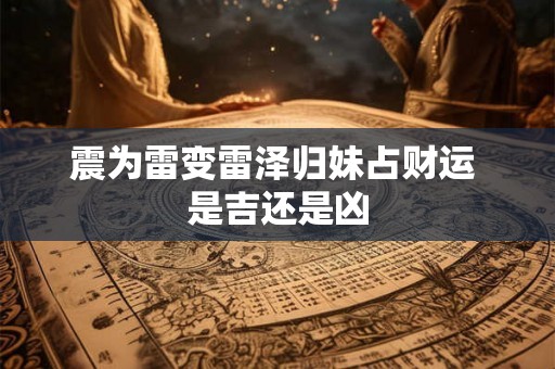 震为雷变雷泽归妹占财运 是吉还是凶
