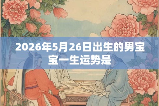 2026年5月26日出生的男宝宝一生运势是
