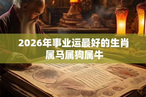 2026年事业运最好的生肖 属马属狗属牛