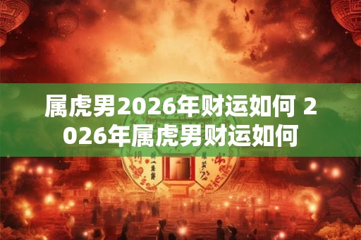 属虎男2026年财运如何 2026年属虎男财运如何