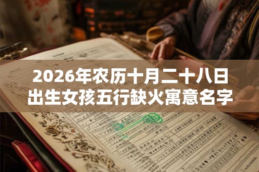 2026年农历十月二十八日出生女孩五行缺火寓意名字