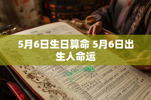 5月6日生日算命 5月6日出生人命运